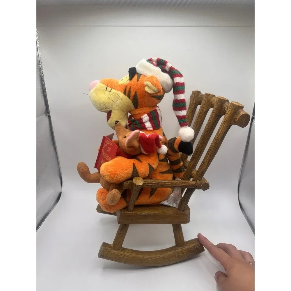 2009 Animated Christmas Winnie the Pooh Tigger And Roo Rocking Chair Untested